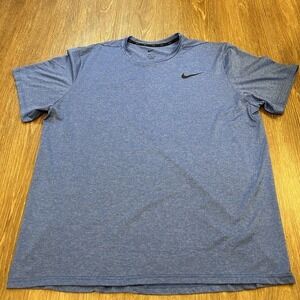 Nike Essentials Shirt Mens Medium Gray Blue Tie Dye Short Sleeve Loose Fit Y2K‎